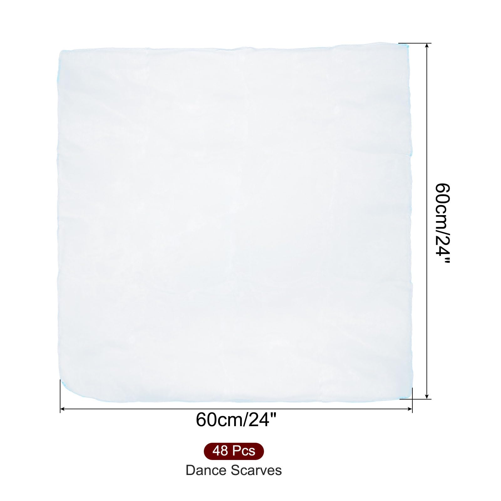 PATIKIL Sciarpe da danza, 48 pezzi, sciarpe quadrate da giocoleria, 61 x 50 cm, sciarpe per movimento musicale, accessori per giocare a giocoleria magica, azzurro cielo