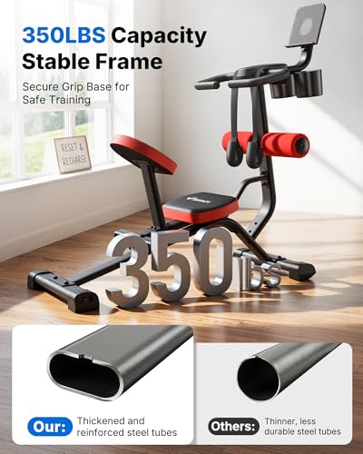 Image of MERACH Full Body Stretch Machine Back Stretcher, 350LBS Weight Capacity | Posture Correction, Flexibility Training, Extra Wide Seat, Padded Cushion, Exercise Guide Chart, Stable Steel Frame, Home Gym