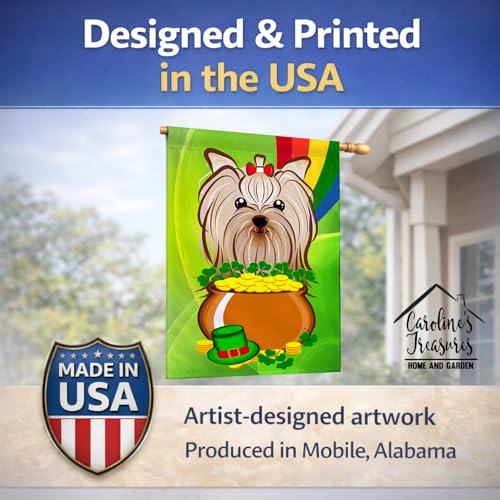 Yorkshire Terrier St. Patrick's Day drapeau en toile grand format multicolor - 8