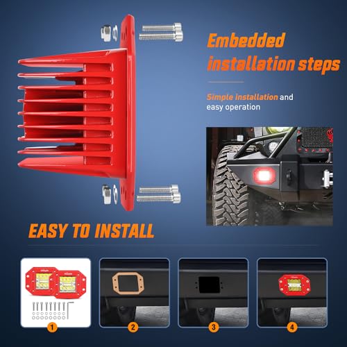Image of Nilight 2PCS 42W Flush Mount LED Pods Spot Flood Combo Beam with Wiring Harness Kit for Driving Backup Reverse Grill Mounting Light on Off-Road Truck SUV ATV UTV
