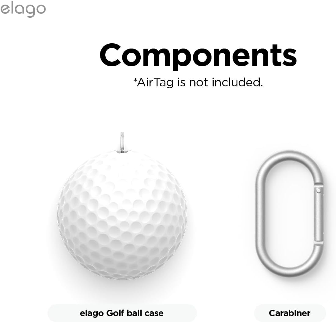 elago Ball Series Case Compatible with Apple AirTag 2nd Gen (2026) & 1st Gen, Drop Protection Keychain (Track Keys, Backpacks, Purses, Dogs, Kids) Tracking Device Not Included [Golf]