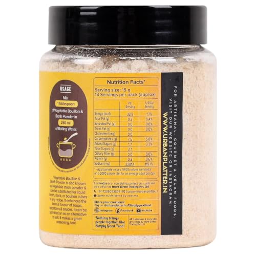 Image of Urban Platter Vegetable Bouillon & Broth Powder, 200g (Plant-Based | Instant Vegetable Stock | MSG-free | Umami-Rich)