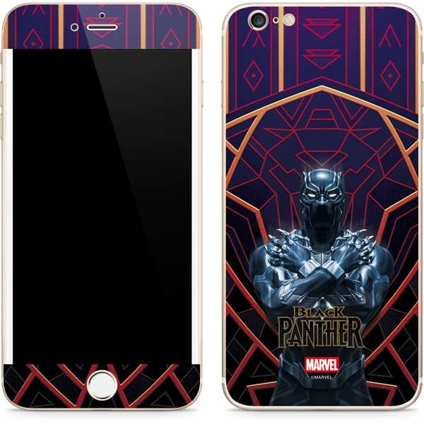 Skinit Decal Phone Skin Compatible with iPhone 6/6s Plus - Officially Licensed Marvel Black Panther Wakanda Salute Design