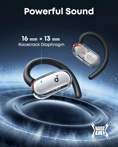 Miniatura 6 de Soundcore V40i de Anker Auriculares Open-Ear, IP55, 21 h | Diseño cristalino, estuche sin tapa, 4 posiciones ajustables, graves más ricos y llamadas claras con IA