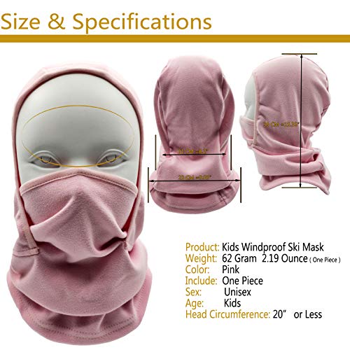 Image of Kids Balaclava Ski Mask Windproof Fleece Neck Warmer Gaiter Winter Face Warmer for Cold Weather Boys Girls