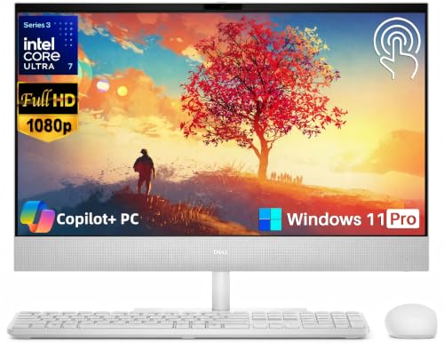 Image of Dell 24 Inch Touchscreen All-in-One Business Desktop PC - Intel Ultra 7 355, 64GB DDR5, 2TB SSD, 23.8 inch FHD 99% sRGB 300 Nits Display, Dolby Atmos, Wi-Fi 7, 2 HDMI, Windows 11 Pro, Pen Support