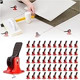 NOAMED Tile Leveling System Pro Tools Kit - Red, 50PCS - Fits 8-12mm Tiles