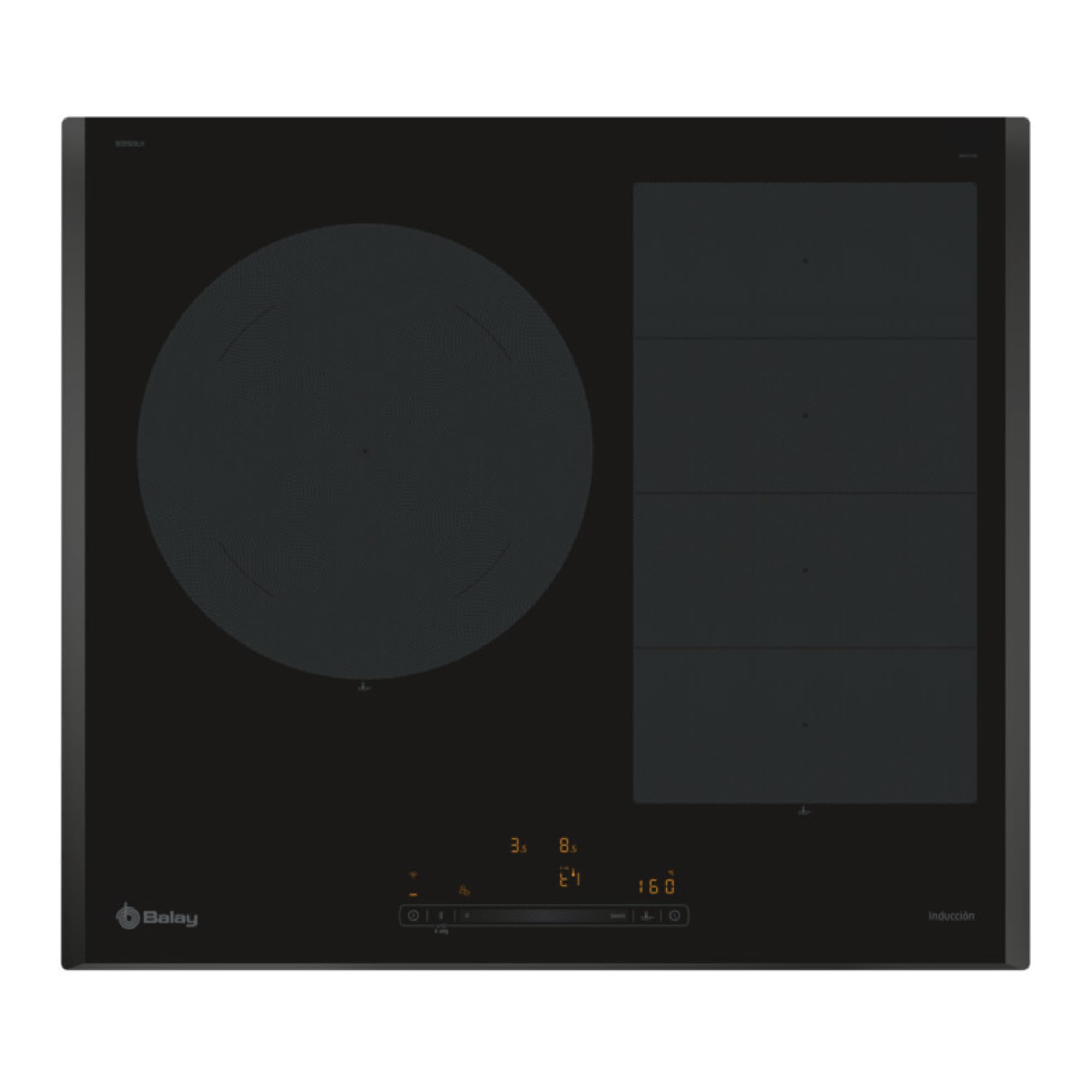 Balay Induction Hob, 60 cm Width, 2 Zones, Flex Induction, 11 Levels, Sprint Function, Black, 3EB969LH
