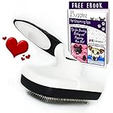 Self Cleaning Dog and Cat Pet Brush, Hair Shedding, Undercoat Slicker Dematting, Grooming with Retractable Bristles and Easy Clean Button