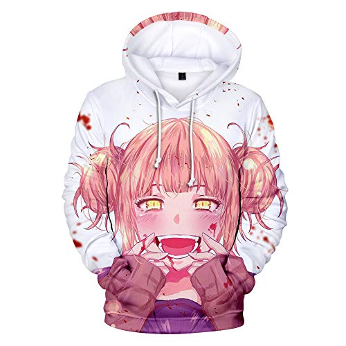 Herren Kapuzenpullover Sweatshirts 3D Druck Sweatshirt Himiko Toga Kapuzen Cartoon Hoodies Cosplay (L, A3)