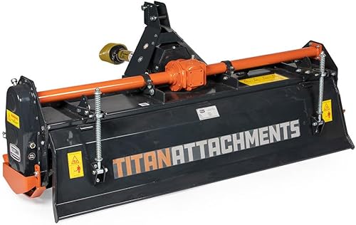 Vista 19 de Titan Attachments Accesorio giratorio de 3 puntos de 48 pulgadas para tractores Cat 1, acabado carbón, cultivador impulsado por PTO de una sola