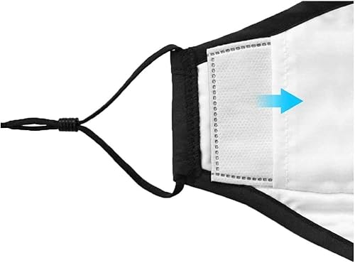 Miniatura 6 de Máscara en la boca, antipolvo, filtro de carbón activado, máscara de mufla bucal (una máscara + 2 filtros), máscara facial de tela anti PM2.5