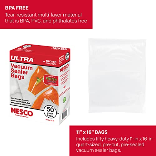 Image of Nesco Heavy Duty Vacuum Sealer Bags- Quart, 50 Count (Pack of 6)