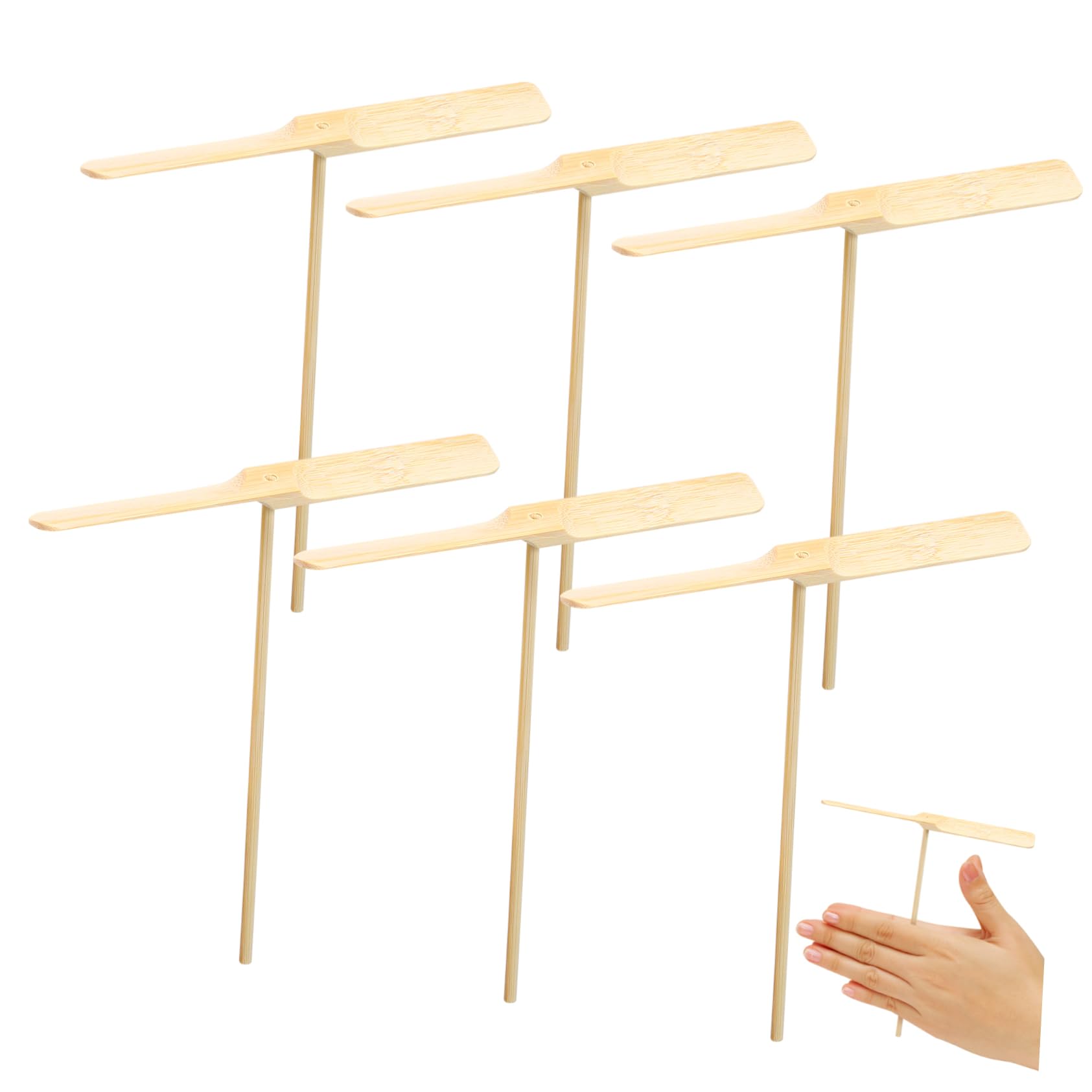 TOBBOMEY 10pcs Flying Wooden Dragonfly Propeller Toy Interactive Hand Rub Outdoor Toy for Boy Girl Lightweight and Portable Dragonfly Flying for Parent-boy Girl Playtime