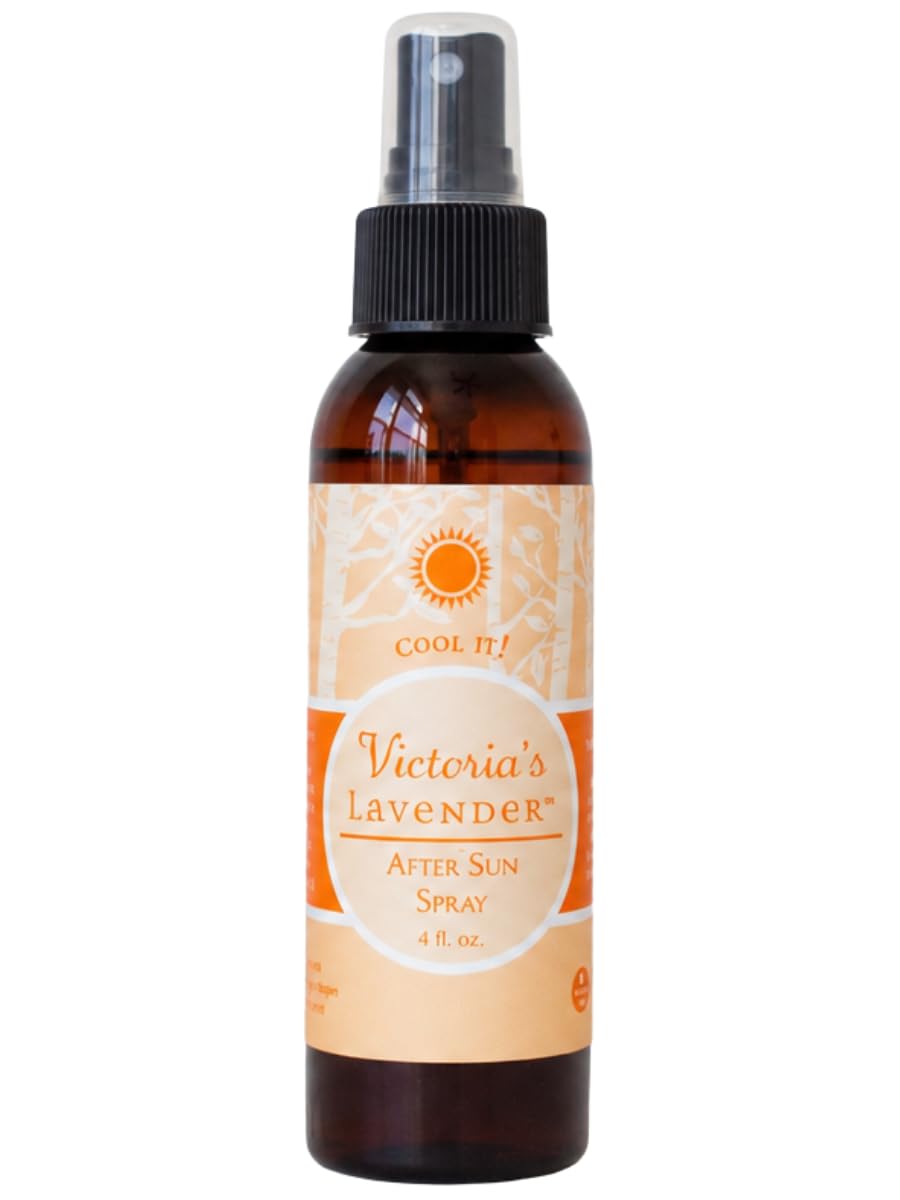 Victoria's Lavender Organic Aloe Vera Spray -Made in USA, 4 fl oz | For Sunburn, Hot Flashes & Post Workout Cooling, Aloe Vera Gel & Pure Lavender