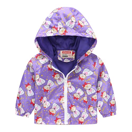 Kids Girls Waterproof Windproof Jacket Hooded Long Sleeve Full Zip Up Hoodie Boys Cool Print Fall Winter Outwear Jackets