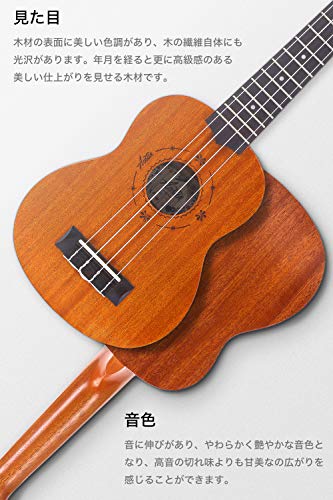 Aostin Umi-1 Professional 21"Inch Mahogany Deluxe Soprano Ukulele Bundle With Gig Bag,Professional 21" Acoustic For Professional Performance #TOP2