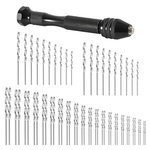 Counius 61pcs Jeu Forets Hélicoïdaux HSS 1 Mini Outil Forage à main+60 Foret Hélicoïdal Acier Rapide Avec étui en Plastique Pour Perceuse Précision 0,3 mm à 3,0 mm Cover