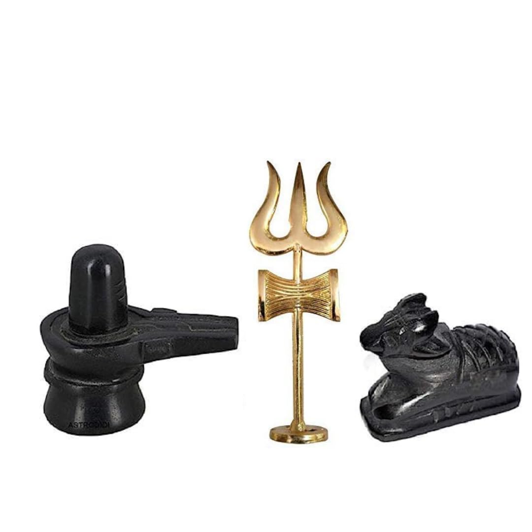 Navyaksh Shivling & Nandi Ji Shiva Lingam trishul Decorative
