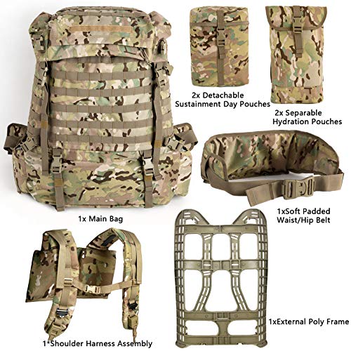 Mt Assembly Military Rucksack Tactical Assault Backpack Hydration Pack System With Frame And Hip Belt Multicam #TOP1