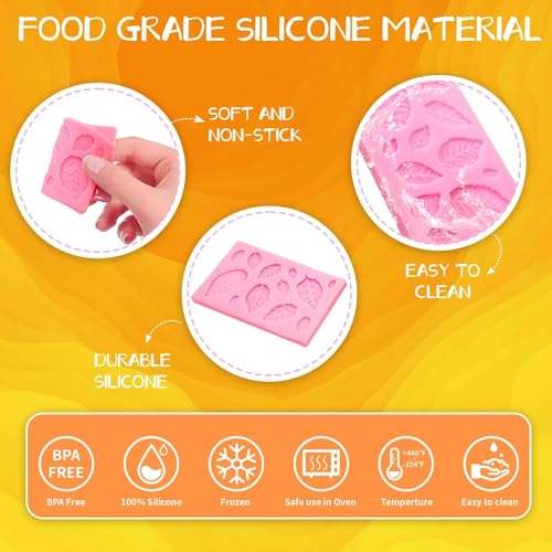 Image of HUSAINI MART | Daisy Chocolate Fondant Molds, Small Flower Silicone Polymer Clay Molds Mini Leaf Chocolate Molds Silicone for Cake Decorating Clay Crafting Candy Soap Ice Cube Wax Melt
