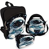 Kit Mochila de Costa Infantil + Lancheira + Estojo Astro Controle