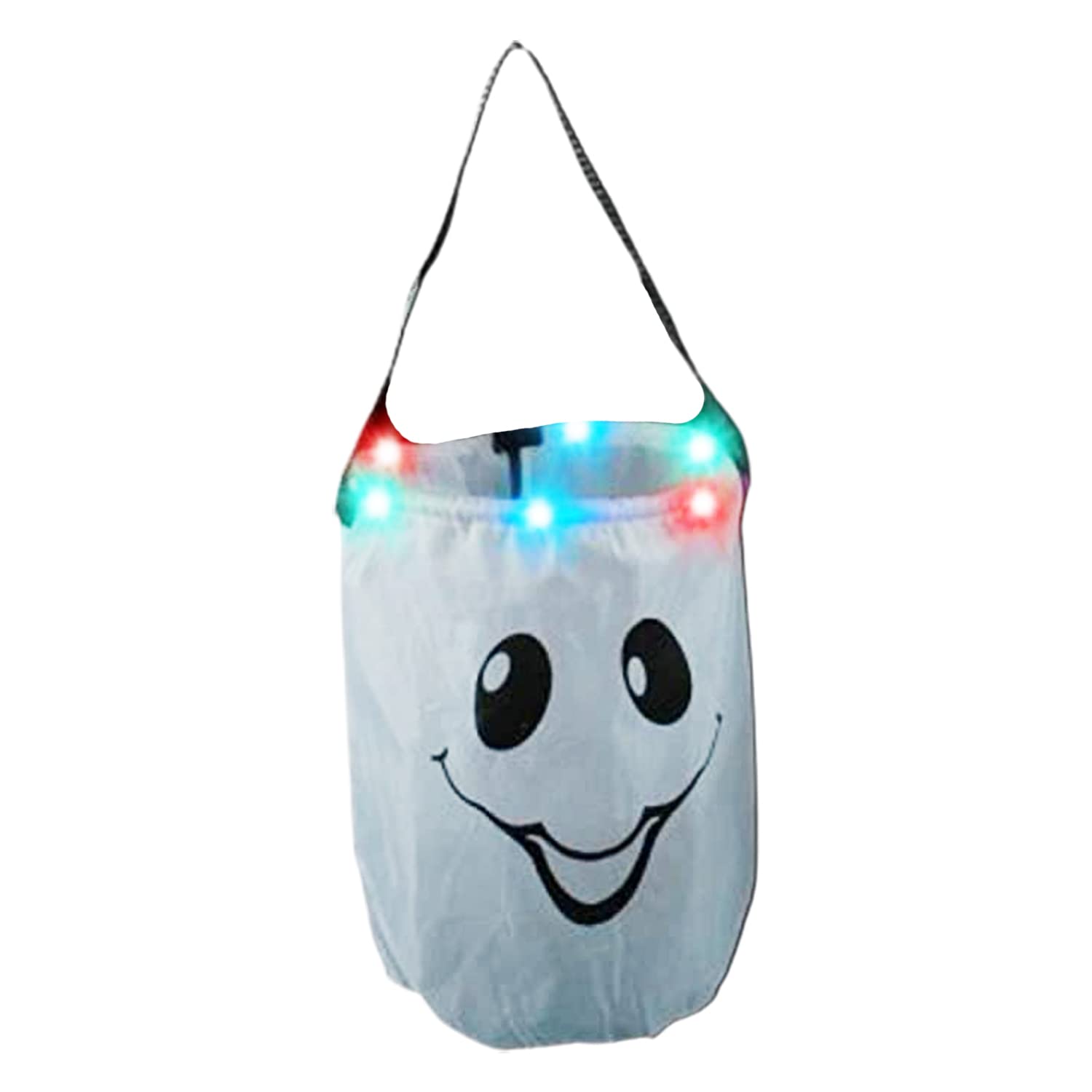 Mammoth Sales LED Light Up Pumpkin or Ghost Trick-Or-Treat Candy Bag for Halloween