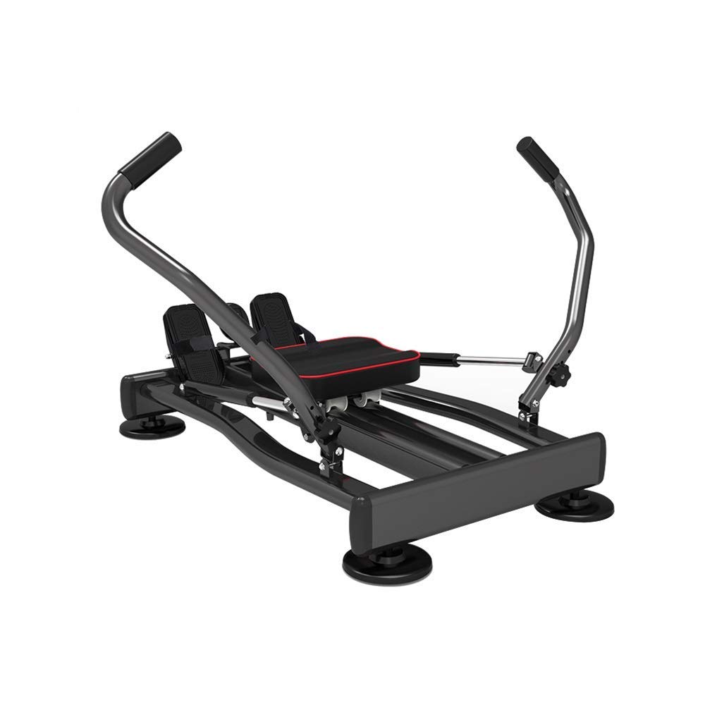 Attrezzatura per il fitness Vogatore, vogatore idraulico, panca per vogatore da interno, attrezzatura per il fitness addominale, 4 livelli di regolazione della resistenza, display LCD, carico massimo