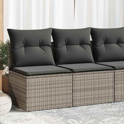 Vetnasa Set sofás jardín y Cojines 2 pzas ratán sintético Acacia Gris Mobiliario, Muebles de jardín, Conjuntos de jardín Gris 14,8 KG