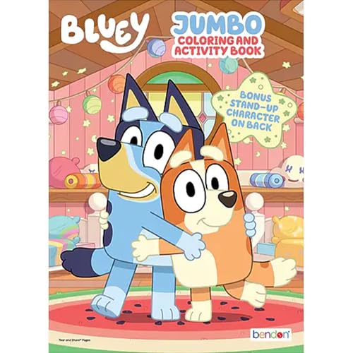 Bluey Jumbo Coloring and Activity Book Set - Cartoon Coloring Pages Activity Sheets Game Puzzles More | Bluey Coloring Book for Boys Girls Kids