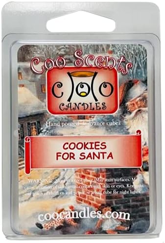 3 Pack Soy Blend Wickless Candle Bar Wax Melt Cubes - Christmas Holiday Scents, Frosty Pine, Spiced Cranberry and Cookies for Santa