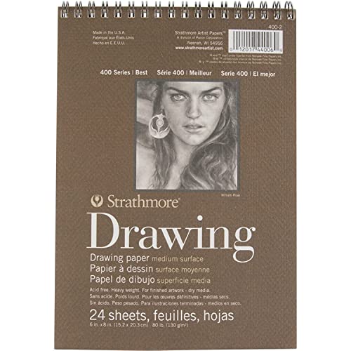 Strathmore Medium Drawing Spiral Paper Pad 6"X8"-24 Sheets -62400200 #TOP11