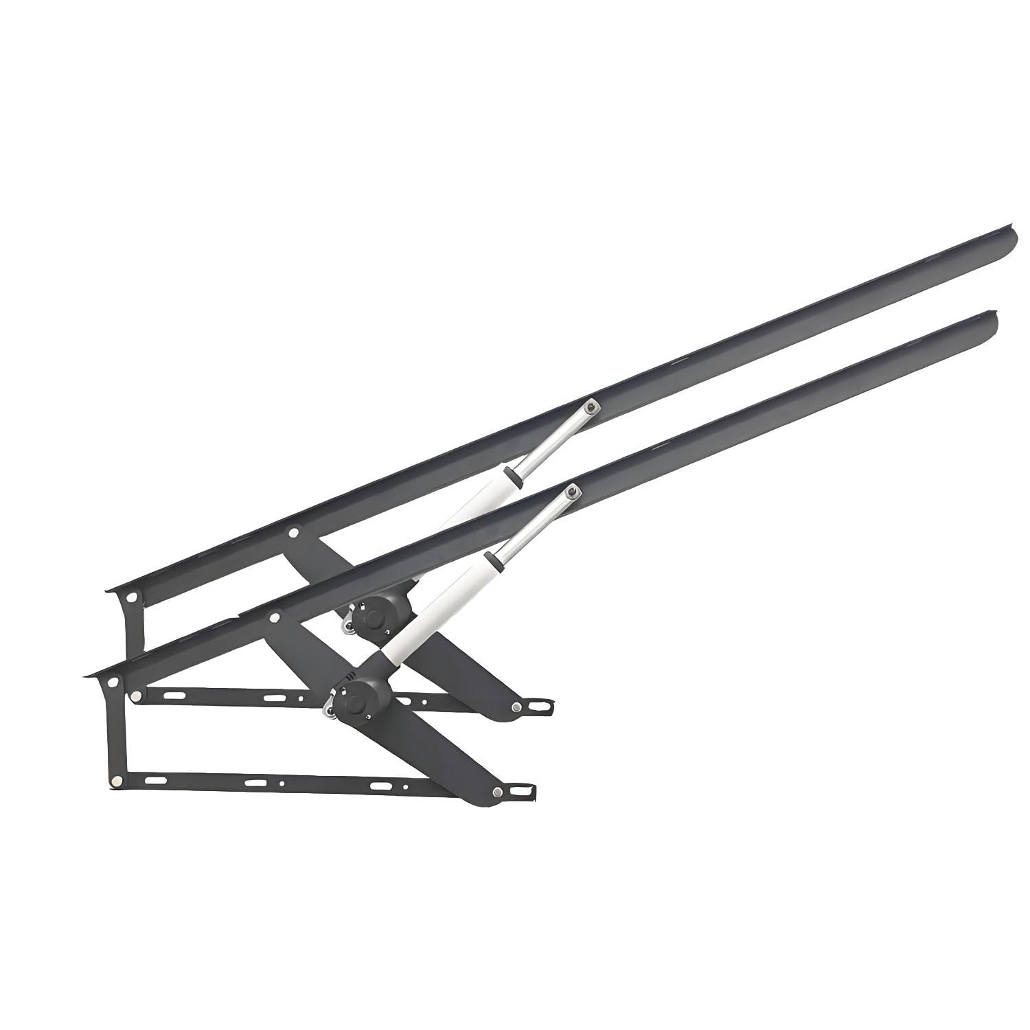 Mecanismo de elevación de Cama eléctrico (2 Unidades), Barra de elevación Plegable, Capacidad de Carga de 600 kg, con Control Remoto, Ahorro de Espacio. Black-1.1m