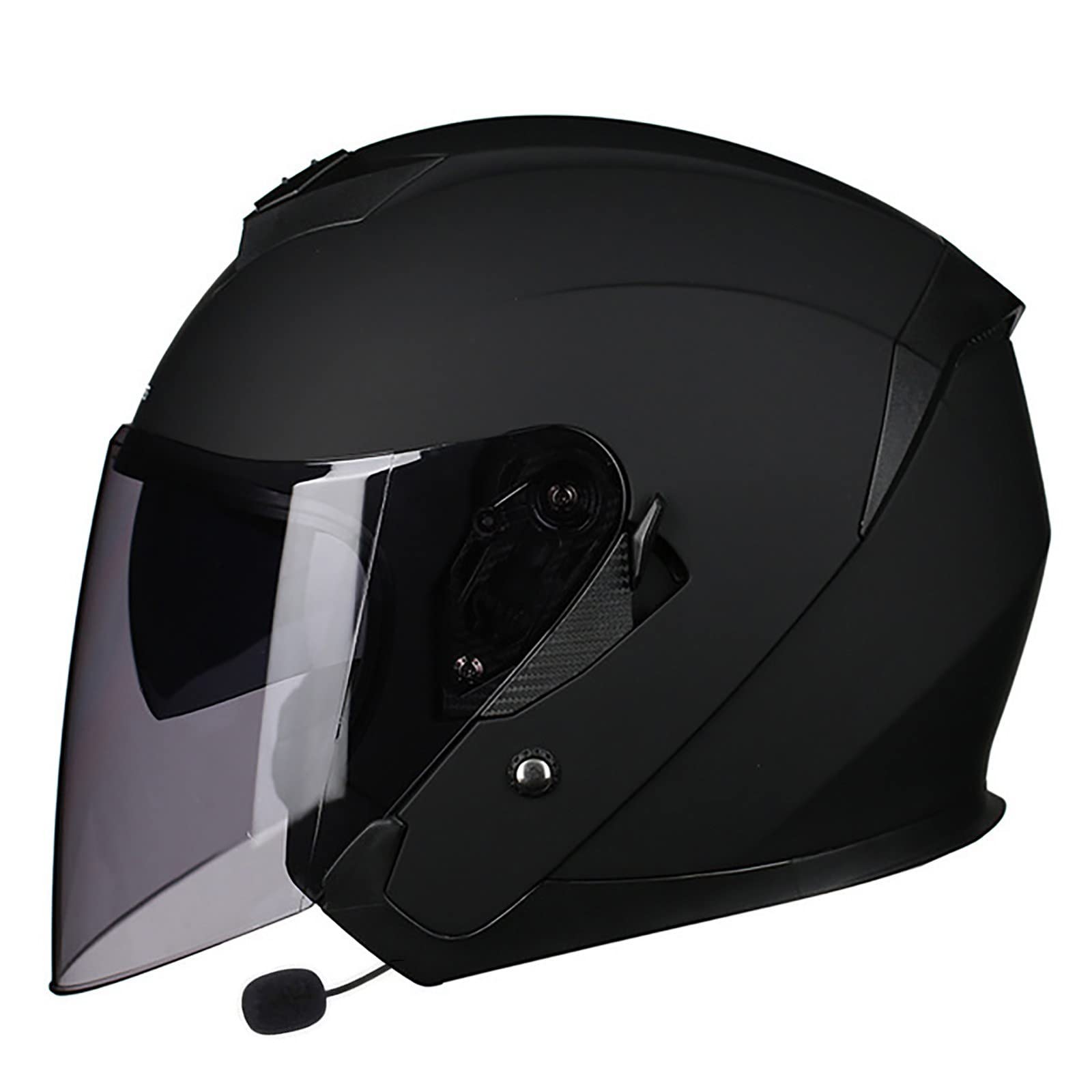 Casque de Moto Jet Adultes Ouvert Double Visière, Micro Intégré, ECE H, Taille M=57-58cm