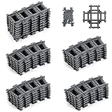 Verpackung: Enthält genügend zubehör, um ihre strecke zu kombinieren oder zu gleise，Mit 24 gebogenen und 8 geraden Schienen und 6 flexiblen Schienen und 1 Gleis Schienen.