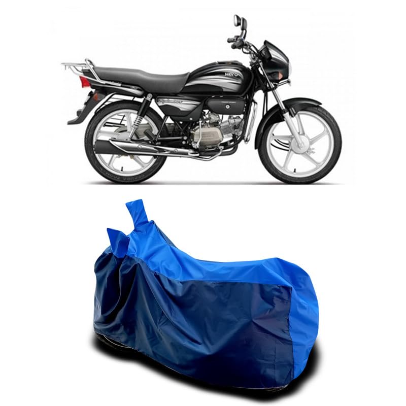 Image of DUFFEL-Two Wheeler Bike Body Cover Compatible for Hero Splendor Plus I3s Heat Protectio /UV-Rays /Birds Dropping /DustProof /Waterproof All Variants [Nevay Blue]