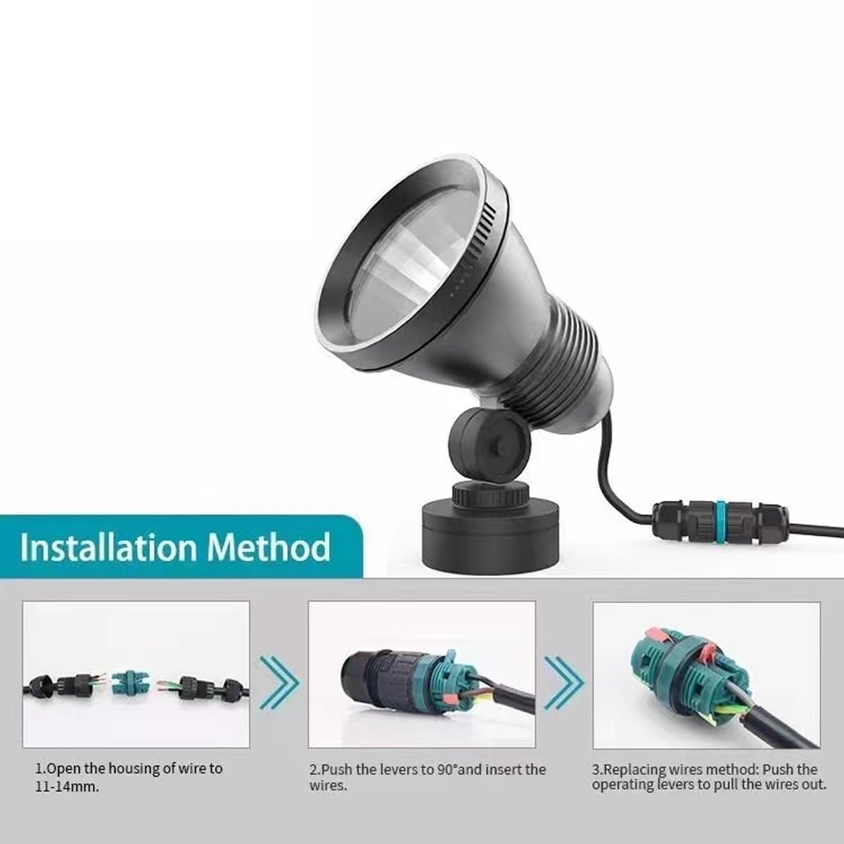 Scatola di giunzione impermeabile IP68 a 2 vie a 3 pin, connettore per cavi elettrici M20 (5-12 mm), connettore per cavi di alimentazione esterni per riparazioni rapide estendere i cavi di