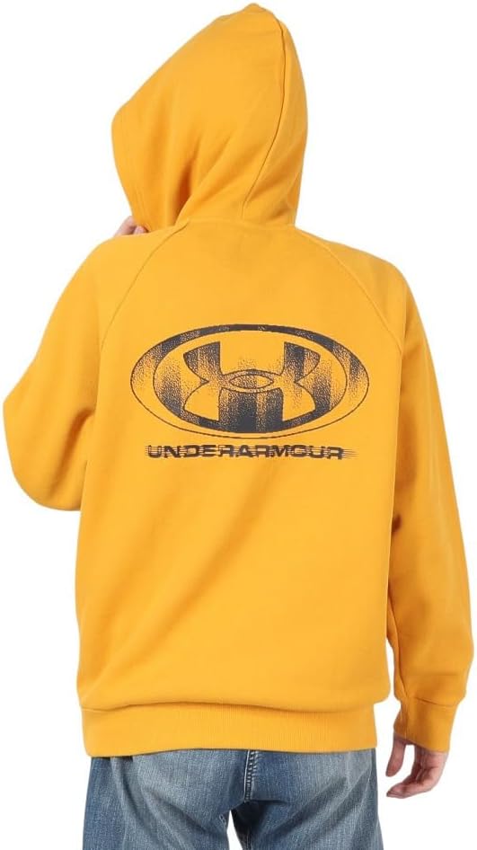 Under Armour - Mens Rival FLC Txtr Cg Hoodie, Color Golden Yellow (711), Size: XX-Large - Image 4