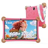 Topsand 2025 Kids Tablet, 8 Inch Tablet for Kids, 6GB RAM+32GB ROM, WiFi 6, Parental Control, Dual Camera, Shockproof Case Design, Adjustable Strap, Kids App Pre-Installed, Great Gift for Kids - Image 1