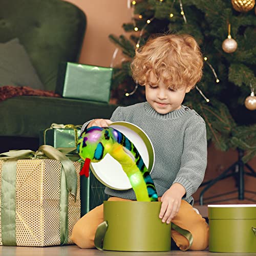 Houswbaby 40‘’ Realistic Led Snake Stuffed Animal Light Up Glowing Lifelike Wild Reptiles Soft Plush Toy Hugging Kids Companion Pet Birthday Gift Home Decoration, Green #TOP7