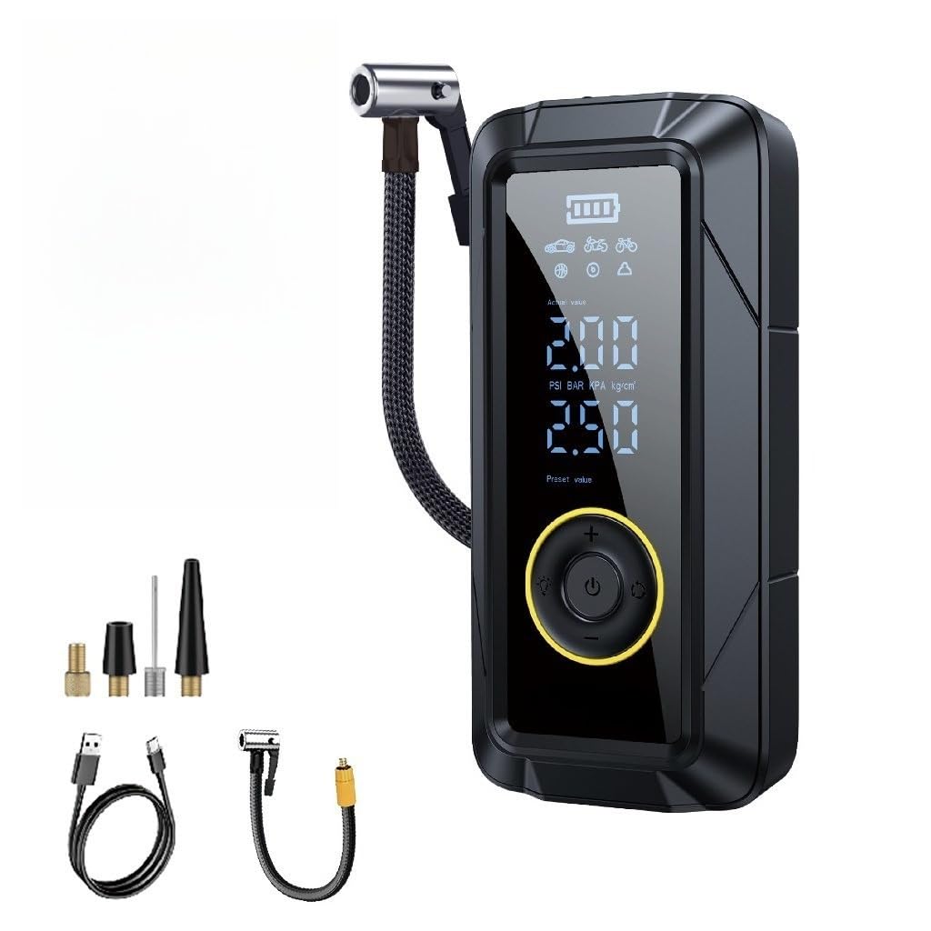 Bomba de Ar Compressor Digital Portátil 4000mAh com LED Sem Fio Inflador de Pneus Carro