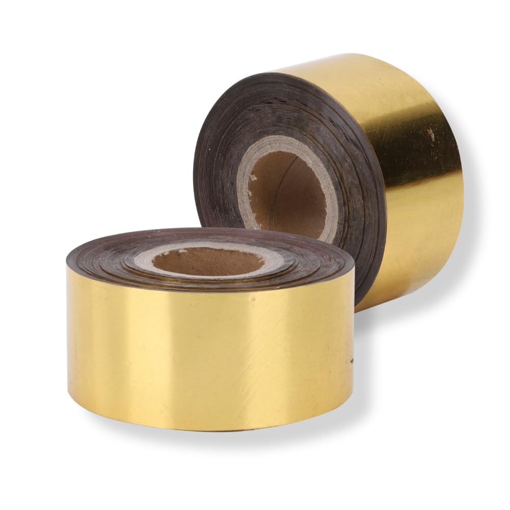 SUPERFINDINGS 2 Rollen Heißfolienprägepapier Gold – Je 30 M X 0,05 M