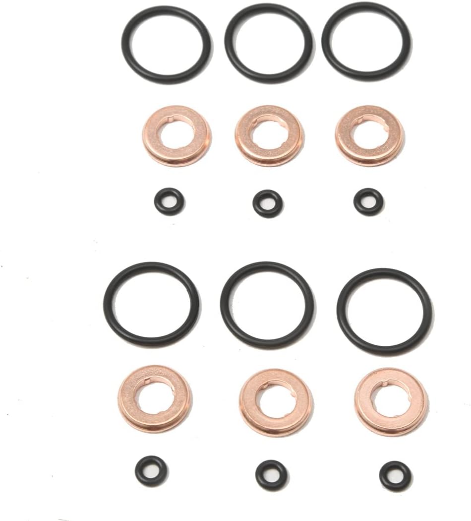 Sprwinautummer 6 Set Fuel Injectors Seals Repair Kit/Injector Seal Rings O Ring Kit
