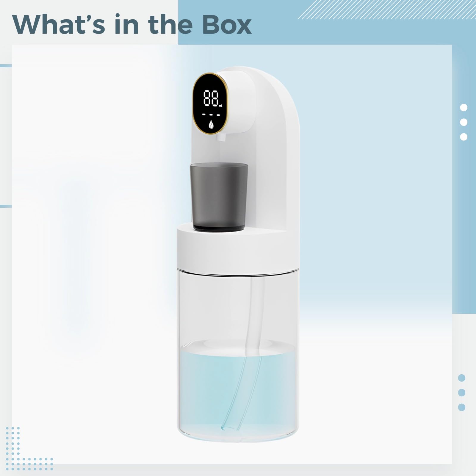 Automatischer Mundspülungs-Spender für Badezimmer, Berührungsloser Smarter Mundspülungs-Spender, Becher mit starker Haftkraft, 600 ml, 4 einstellbare Stufen, Tischgerät, Weiß