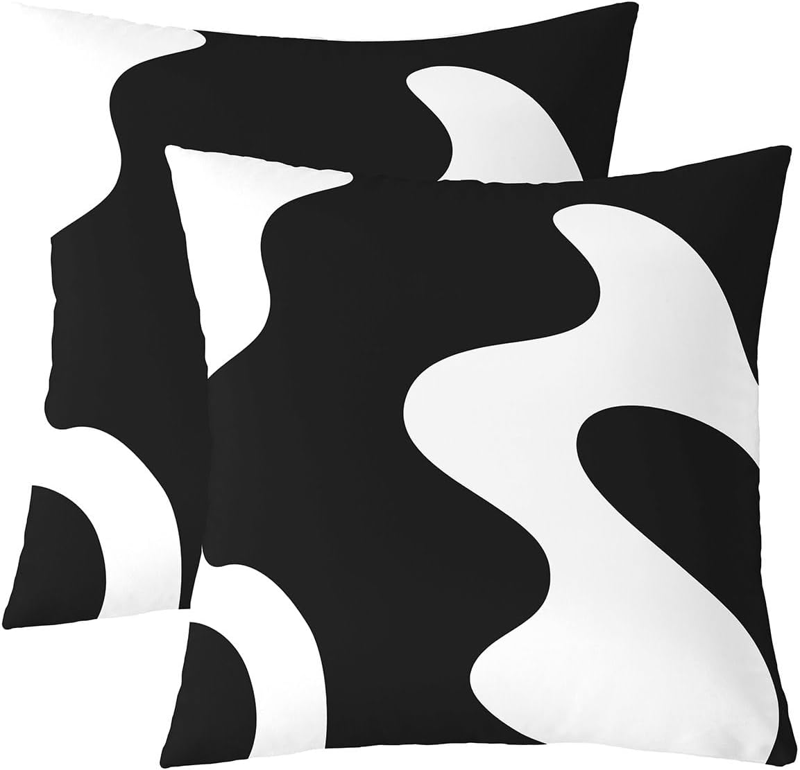 Erosebridal Pack of 2 White and Black Abstract Throw Pillow Covers Boho Geometric Striped Pillow Covers Minimalist Modern Art Cushion Cases Simple Aesthetic Modern Decor,24x24 Inch