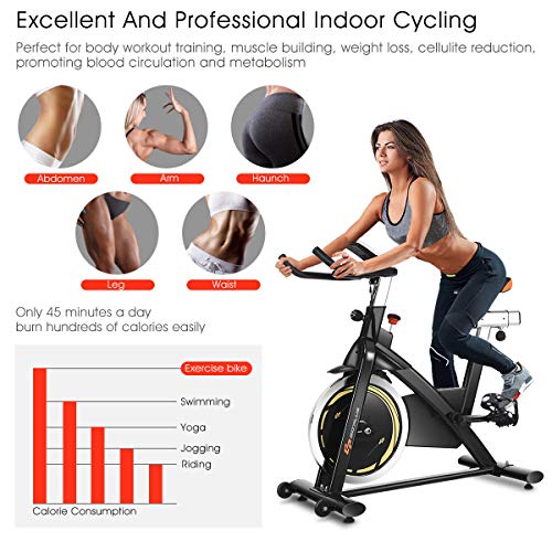 Goplus Indoor Cycling Bike, Stationary Bicycle with Flywheel and LCD Display, Cardio Fitness Cycle Trainer Professional Exercise Bike for Home and Gym Use - Home Fitness Guru Goplus Indoor Cycling Bike, Stationary Bicycle with Flywheel and LCD Display, Cardio Fitness Cycle Trainer Professional Exercise Bike for Home and Gym Use - Image 8