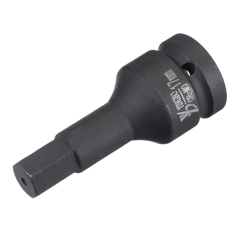 Soquete de impacto com ponta sextavada de 17 mm uxcell, encaixe quadrado de 19,05 mm (3/4 pol.), 98 mm