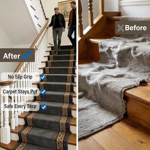Black Stair Rods for Carpet Runners - 42" (3pcs) Durable Metal Stair Rods Hardware for Securely Holding Carpet on Stairs - Perfect for Home Decor and Renovation