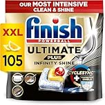 Finish Dishwasher Tablet, Ultimate Plus Infinity Shine, 105 Detergent Tablets, Lemon Sparkle, Tough on Grease, For our Most Intensive Clean & Diamond Shine, Effective for Short Eco Cycle