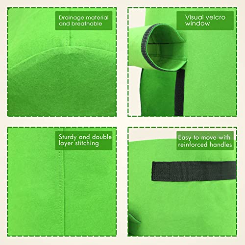 Image of Gardzen 6 Pack BPA-Free 10 Gallon Vegetable Grow Bags with Access Flap and Handles, Suitable for Planting Potato, Taro, Beets, Carrots, Onions, Peanut